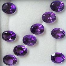 Natural Amethyst African Oval Facet Cut 10X8mm Grape Purple Color VS Clarity Loo - £19.91 GBP