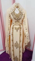 Gown Islamic New Caftan  Kaftan Dubai Georgette Jacket Farasha Moroccan Abaya - £84.55 GBP