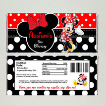  red Minnie Mouse Candy Bar Wrappers - Digital file - £3.15 GBP