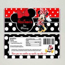  red Minnie Mouse Candy Bar Wrappers - Digital file - £3.01 GBP