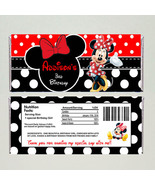  red Minnie Mouse Candy Bar Wrappers - Digital file - £3.13 GBP