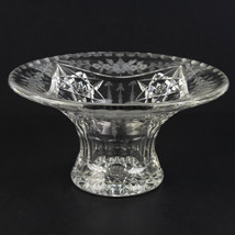 Hawkes Signed Flared Bowl, Antique ABP Katherine Engraved Floral &amp; Hobstars 7.5&quot; - £95.92 GBP