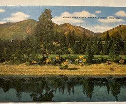 Clark Fork River Vintage Postcard Alberton Montana Mountain Trees Landscape - $199.53 MXN