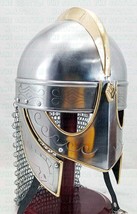 Medieval Viking Vendel Helmet With Chainmail COSPLAY LARP Helmet Christm... - £88.22 GBP