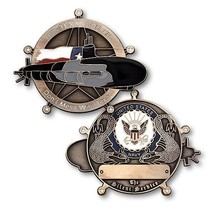 NAVY USS TEXAS SSN-75 2.5&quot; DON&#39;T MESS WITH TEXAS CHALLENGE COIN - $39.99