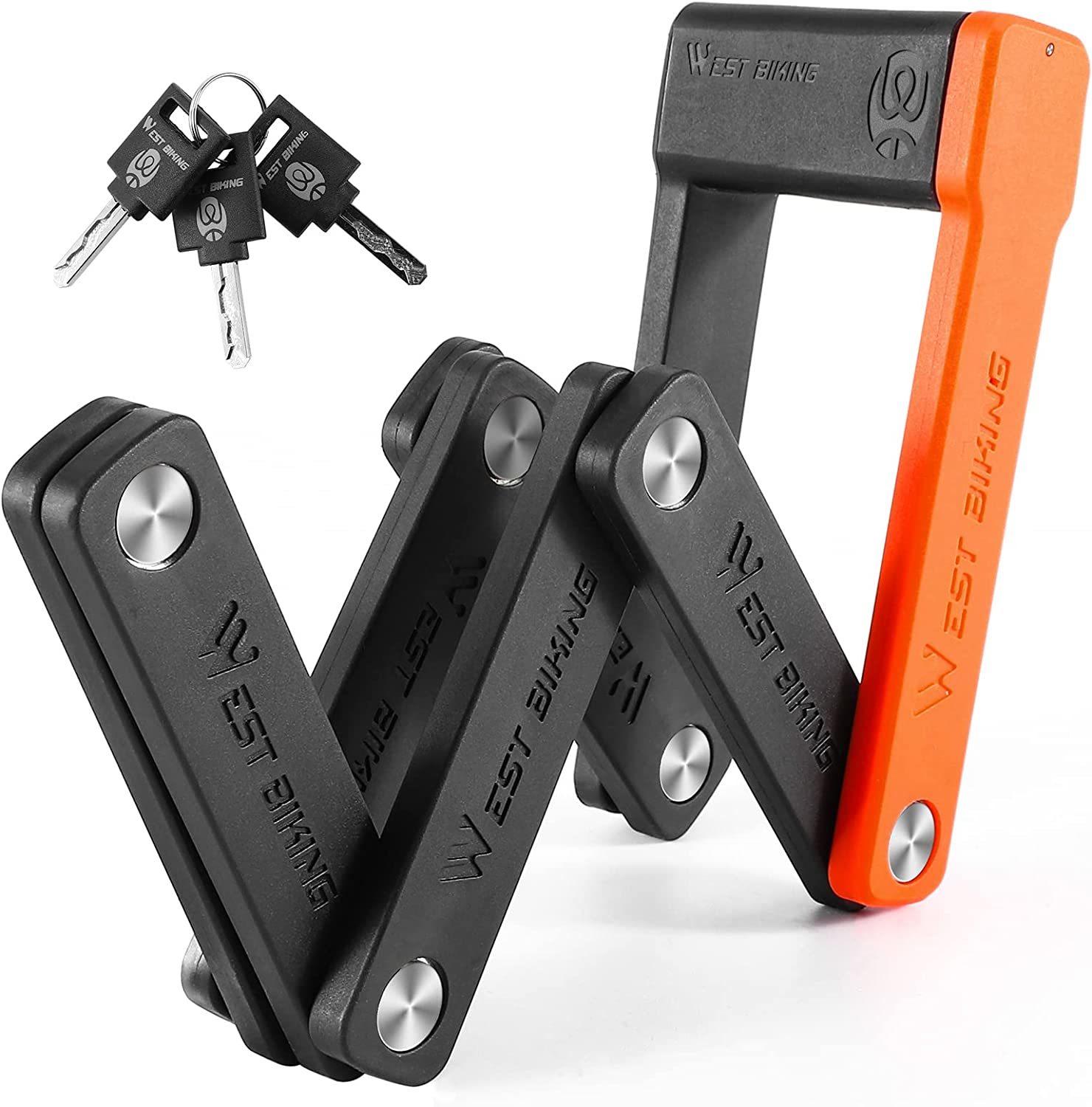 ANGGOER Compact Folding Bike Lock with 3 Keys, 2.06 Ft Anti Theft Security - $34.99