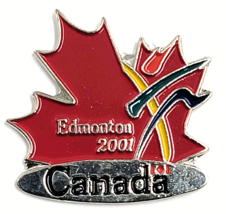 Edmonton 2001 World Championships Athletics Canada Maple Leaf Enamel Pin... - $13.99
