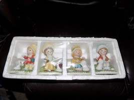 Homco 1430 4 Figurines 2 Boys 2 Girls with Puppies &amp; Kittens Home Interiors EUC - £17.50 GBP