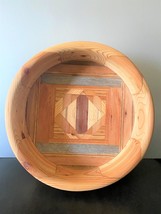 Vintage Scandinavian Multi-Wood Inlaid Fruit or Bread Bowl Large - $160.00