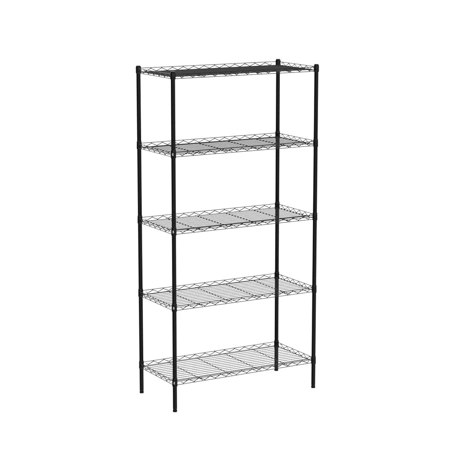 Efine 5-Shelf Shelving Unit With Shelf Liners Set Of 5, Adjustable, Metal Wire S
