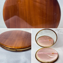 Vtg Rex Fifth Avenue Variegated Brown Lucite Compact Large Mirrored Powd... - £39.52 GBP