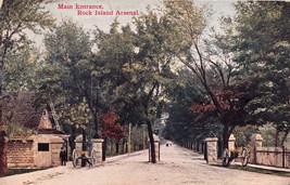 Rock Island Illinois Largest United States Arsenal Main Entrance Postcard c1910 - £6.44 GBP