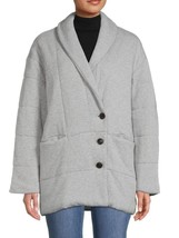 Madewell Shawl Collar Heathered Puffer Jacket - Heather Cement Grey - Wo... - £49.39 GBP