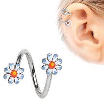 316L Stainless Steel Daisy Flower Cartilage Twist Jewelry - £14.34 GBP