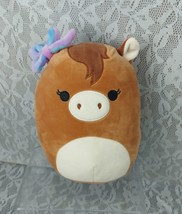 Squishmallows TOMAR Pony Horse Brown Tie Dye Bow Kellytoy 10&quot; Plush Stuf... - £10.49 GBP