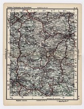 1930 Original Vintage Map Of Czech Rep Bohemia Pilsen Cheb Germany Bavaria - $23.05