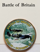 Battle of Britain July 10- Oct 31 1940 Uncirculated Colorized Half Dollar  - £7.04 GBP