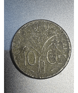 French Indochina 10 Centimes 1940 Nickel Coin - KM#21.1, Marianne & Rice Plant,  - $27.00