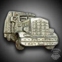 Vintage PJ 18-Wheeler Trucking Big Rig Tractor Trailer Embossed Belt Buckle USA - £20.50 GBP