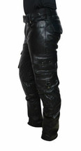 Men&#39;s Real Leather Pants Cargo Quilted Panel Trousers Leder Gay Breeches BLUF  - £89.80 GBP