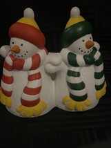 Partylite Snowman candleholder Christmas winter Decor for pillar candle ... - $12.00