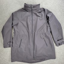 Be Boundless Jacket Womens XL Gray Zip Up Pockets Hooded Windbreaker Light - $41.71