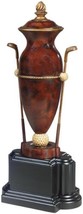 Vase GOLF Lodge 2 Clubs Ebony Chocolate Black Brown Resin Hand-Cast - £286.96 GBP