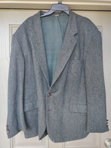 VINTAGE Men&#39;s Wool Tweed Blazer Coat Jacket Suede Patches SZ 46R Jeremy ... - £10.26 GBP