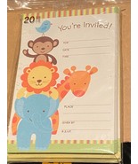 1 Pack of 20 American Greetings Baby Shower Invitations Jungle Animals *... - $6.99