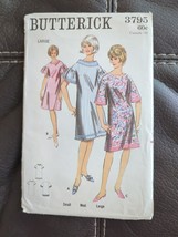 BUTTERICK 3795 c.1960&#39;s Pop In In Three Versions Dress Sewing Pattern Size L UC - £18.97 GBP