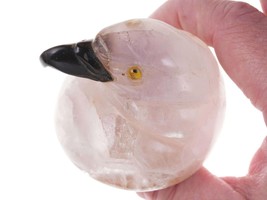 Quartz Amethyst Cats Carved Eagle Head paperweight - $94.05