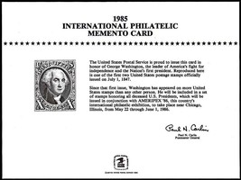 USPS PS55 Souvenir Card, International Philatelic Memento Card, 1847 sta... - $6.88