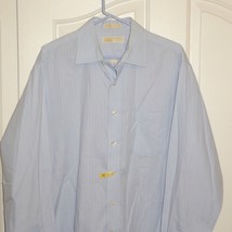 Michael Kors Cotton Blue Striped Long Sleeve Button Shirt 16.5 36/37 - £15.25 GBP