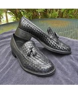 Vintage Brighton Italy basketweave Leather Loafer--Black Tasseled shoe W... - €51,45 EUR