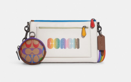 Coach Disney Holden Leather Crossbody Rainbow w/ Coin Case~NWT~ C9854 - £175.16 GBP