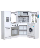 KidKraft Ultimate Corner Play Kitchen with Lights &amp; Sounds – White/Gray - $135.60