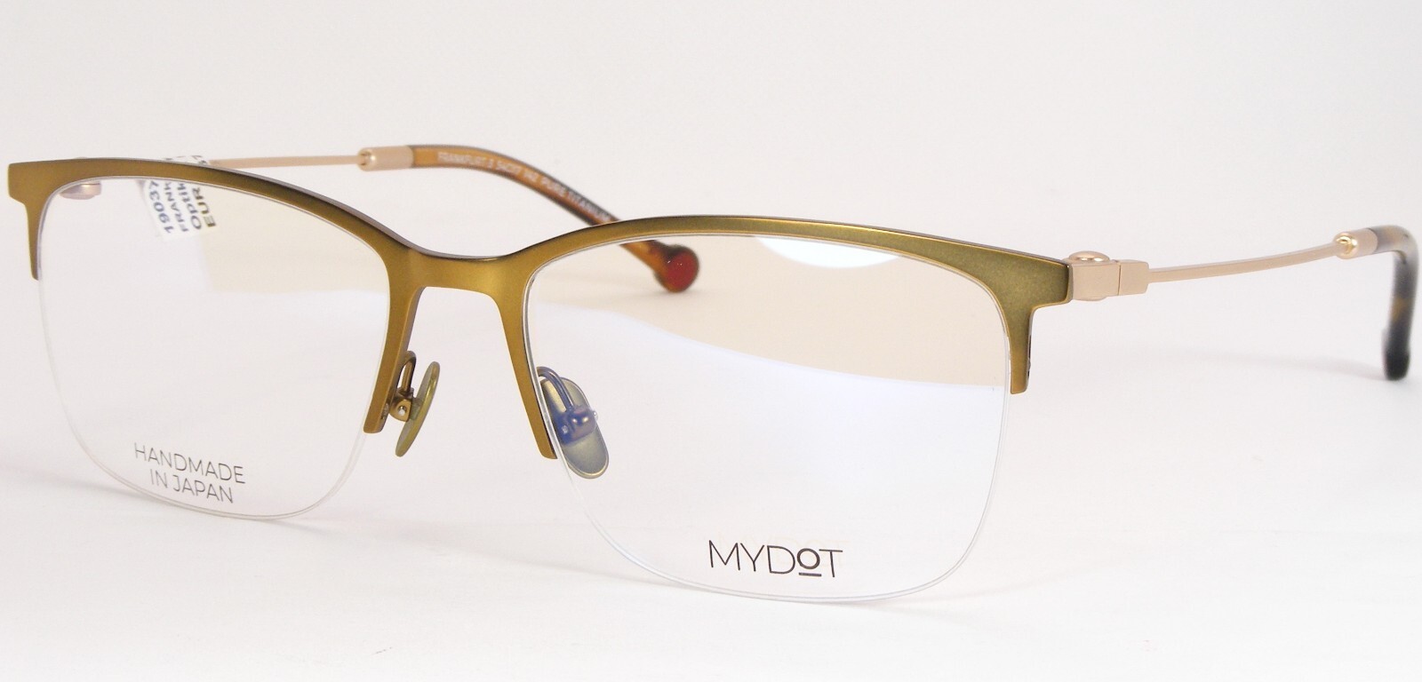 Mis Gafas De Sol FRANKFURT-3 Verde-Oro ÚNICO PURO TITANIO 54-17-142mm Japón - $119.35
