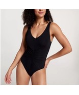 CALIA Women&#39;s Ruched One Piece Swimsuit Black Size 4 Tummy Control Stretch - $621.71 MXN