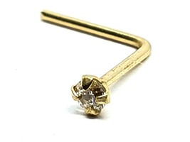 Goldener Nasenstecker 10 Karat Gold 1,5 mm CZ 22 g (0,6 mm) Rundschliff... - £19.01 GBP