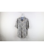 Vintage 90s Streetwear Mens Large Geometric Short Sleeve Collared Button... - €33,85 EUR
