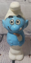 Smurf Ceramic Figurine Figure 5.5&quot; Smurf Hobbyist 1980s Vintage Hand Pai... - $9.87