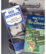 New Brunswick Canada Vintage 2 Broshures &amp; 1 Map (1950) - $10.89 CAD