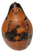 Burned Gourd Engraved Embossed Painted Art Instrument Player Musician Mu... - £7.56 GBP