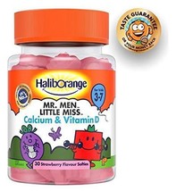 Haliborange Mr. Men Little Miss Calcium &amp; Vitamin D for Kids 3-7 - 30 Strawberry - £32.23 GBP