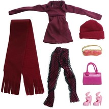Doll Outfits Winter Wear Blouse Leggings Scarf High Heels Shoes For Barb... - £10.67 GBP