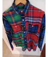 POLO RALPH LAUREN MEN&#39;S RED GREEN BLUE PLAID L/S FANNEL SHIRT SMALL $125... - $37.02