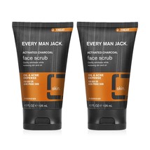 Every Man Jack Activated Charcoal Oil and Acne Defense Face Scrub for Men - Exfo - £27.07 GBP