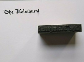 The Holmhurst Hotel Old Atlantic City Letter Press Printer Block Ink Stamp NJ - £33.19 GBP