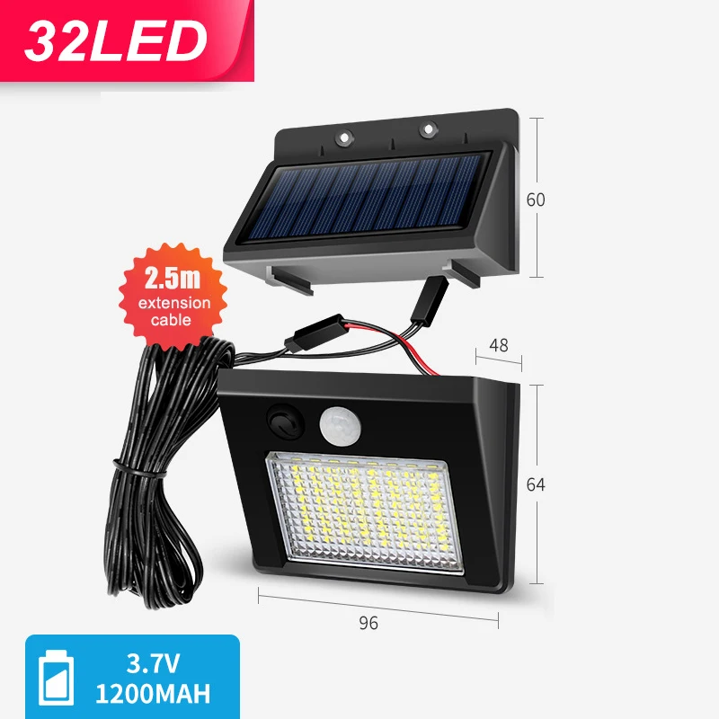 32/48/64 LED Solar Motion Sensor Lights Outdoor Waterproof IP65 Split Solar Indo - £148.25 GBP