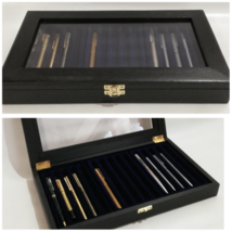 Casket Elite for 15 Pens Collectibles Dresser IN Wood Pen Case Black - £38.22 GBP